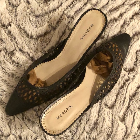 Black Merona Mules - Picture 1 of 3